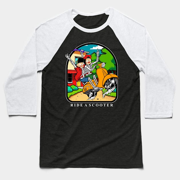 ride a scooter Baseball T-Shirt by antonimus
